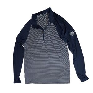 Levelwear Pullover Mens M Navy Greensboro National Golf Club 1/4 Zip Striped